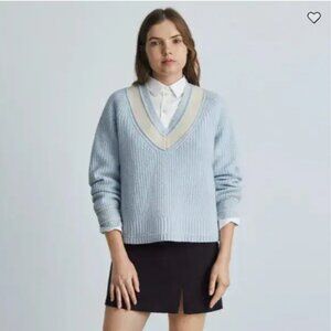 Everlane Felted Merino Tennis Sweater - Sky Blue Extra Small